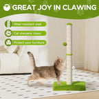 MeowHomm 32” Tall Cat Scratching Posts for Indoor Cats Adults with 2 Hanging Ball, Large Cat Scratch Post Cat Scratcher Includes Sisal Rope