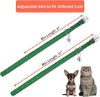 OOPSDOGGY Rolled Leather Cat Collar with Bell, Reflective Kitten Collars with Buckle Include Safety Elastic Strap - Adjustable Small Pet Collars for Boy Girl Cats (Green)
