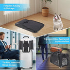 Cat Carrier Soft, Collapsible Cat Bag Carrier, TSA Airline Approved Pet Carrier for Cats with Removable Mat, Breathable Pet Travel Carrier for Small Medium Adult Pussy & Small Dogs (Black)