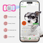 QR Code Dog Tag with NFC, Personalized Pet ID Tag, Silent Silicone Dog ID Tag, Modifiable Pet Online Profile, Multiple Emergency Contact, Scan QR Code Send GPS Location Email (Small, Rose)