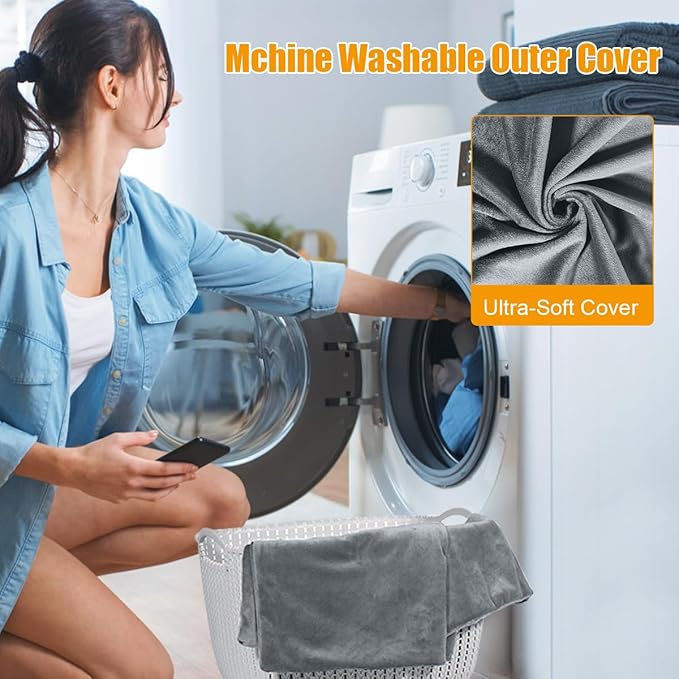 RIOGOO Pet Heating Pad, Upgraded Electric Dog Cat Heating Pad Indoor Waterproof, Auto Power Off (S 17.5"x 14", Grey)