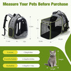 Lekereise Cat Backpack Carrier, Expandable Large Space Cat Bubble Backpack for Kitty Small Dog up to 18lbs, Transparent Pet Carrier for Travel, Hiking, Walking & Outdoor, Gray