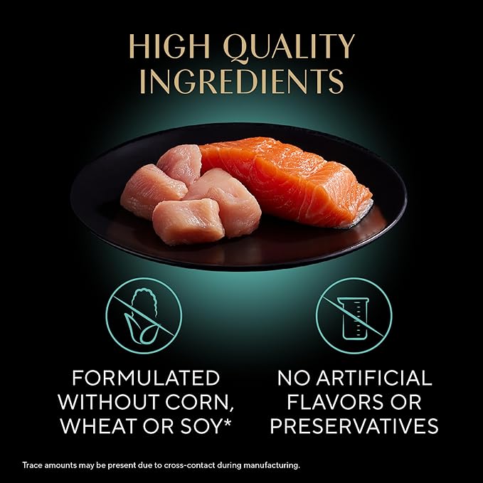 Sheba Perfect Portions Kitten Wet Cat Food Pate Chicken Entree and Salmon Entree, 2.6 oz. Twin-Pack Trays (12 Count, 24 Servings) (Pack of 2)