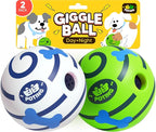 Giggle Ball for Dogs 2 Pack, Glowing Interactive Dog Toys Balls, Rolling Squeaky Toy for Large Medium Small Dogs, Fun Giggle Sounds Attract Attention When Rolled or Shaken - 3.94 inch