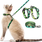 Cat Harness and Leash Set - Escape Proof Adjustable Cat Harness, Comfortable Soft Lightweight, Use Safe & Easy, Walking Travel Kitten Harness for Small Medium Large Cats (Green Cat Whispers)