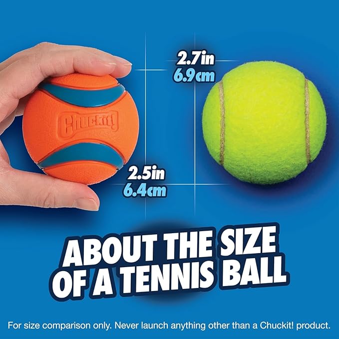 Chuckit! Ultra Ball Dog Toy - Medium Bouncy Fetch Balls for Dogs 20-60 lbs - Made from Durable Rubber - Floating Water Pet Toys - Size Medium - 2.5-inch Diameter - Pack of 8