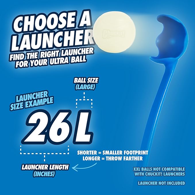 Chuckit! Glow in the Dark Bouncy Ball for Dogs, Chuckit Dog Toy, Max Glow Balls - Large, 3 Inch, Pack of 1