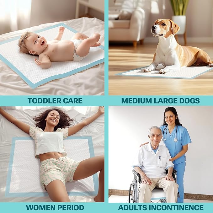 100 Count Disposable Bed Pads for Adult 36" x 36", Chucks Pads Underpads Bed Liner for Incontinence, Extra Large Puppy Pads / Dog Pee Pads / Wee Wee Pads for Training, XL