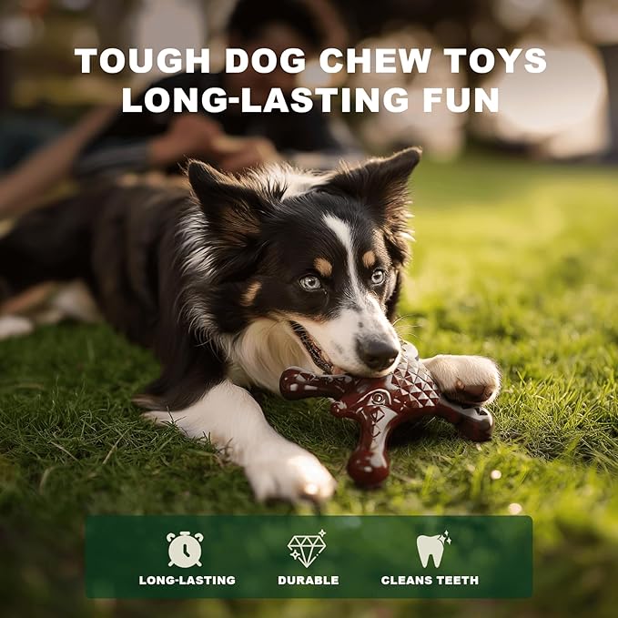 Tough Dog Chew Toy for Aggressive Chewers – Durable Bacon Flavored Nylon Bone for Large Dogs, Fillable Dental Toy for Teething, Indoor Chewing & Crate Training, Boredom Relief Gift