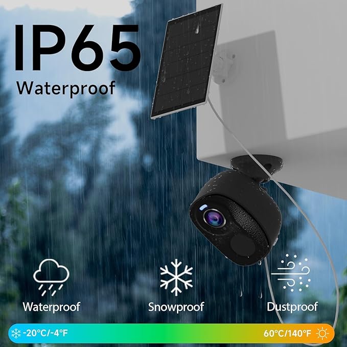 Solar Security Cameras Wireless Outdoor 4Pack, 5G&2.4G WiFi Cameras with Solar Panel,2K Camera for Home Security with AI Detection, Siren,Color Night Vision, 2-Way Talk, IP65, Works/Alexa, Cloud/SD
