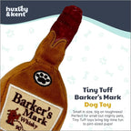 Huxley & Kent Funny Dog Toy w/Squeaker – Power Plush Squeaky Dog Toys for Small Dogs – Durable Small Stuffed Animal for Indoor Play & Fetch - Tiny Tuff Barker's Mark