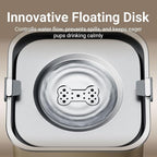 DownyPaws No Spill Water Bowl for Dogs,101oz/3L Slobber Stopper Stainless Steel, Slow Drinking Dog Water Bowl, No Mess Dog Water Dispenser Spill Proof, Dishwasher Safe, Beige