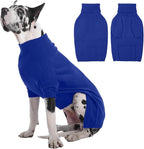 IECOii Great Dane Sweater,5XL Extra Large Sweater for Giant Breed Dogs in Winter,Turtleneck Cold Weather Knit Clothes,Machine Washable,Elastic Pullover for Saint Bernard,Mastiff (Royal Blue,XXXXXL)