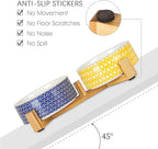 Selamica Ceramic 14 OZ Dog Bowls, Dog Food and Water Bowls with Wooden Stand, Anti-Slip Dog Dishes Set for Cats & Small Dogs, Weighted Pet Bowls Set of 2, Assorted Color A