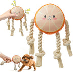 Squeaky Dog Toys Rope Dog Toys to Keep Them Busy - Tug of War Dog Toy for Boredom Plush Interactive for Small Medium Dogs-Orange