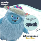 Huxley & Kent Funny Dog Toy w/Squeaker – Holiday Power Plush Squeaky Dog Toys for Small, Medium & Large Dogs – Soft Stuffed Animal for Indoor Play & Fetch - Everest Shaggy Yeti, Small