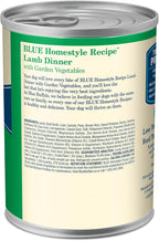 Blue Buffalo Homestyle Recipe Adult Wet Dog Food, Made with Natural Ingredients, Lamb Dinner With Garden Vegetables, 12.5-oz Can (Pack of 12)