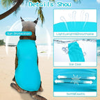 2-Piece Dog Shirt & Vest, Soft & Cool Clothes, Lightweight Stretchy Pet Vest, Summer Dog Sleeveless Clothes for Medium-Large Pets - Purple+Blue (L)