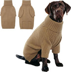 IECOii XXL Dog Sweater,Thermal Knit Big Dog Sweater with Sleeve,Pet Turtleneck Doggy Sweatshirt for Extra Large Dogs Boy Girl,Stretchy Large Dogs Cold Weather Outfit Pitbull Clothes,(Camel,XXL)