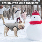 SCENEREAL Winter Dog Vest Coat with Harness Built In, Warm Puppy Jacket for Small Medium Dogs, Cold Weather Coat with Zipper, Fleece Puffer Vest Windproof Snow Clothes