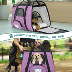 PetAmi Airline Approved Pet Carrier for Cat, Soft Sided Dog Carrier for Small Dog, Cat Travel Supply Accessories Indoor Cat, Ventilated Pet Carrying Bag Medium Large Kitten Puppy, Small Heather Purple