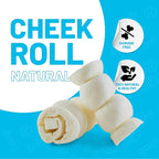 Sitka Farms Beef Cheek ROLL Natural 5-6 Inch (10 Count) Extra Thick Dog Chew Bones No Rawhide Sourced from Free Range Grass Fed/Healthy Teeth and Gums for Small Medium and Large Dogs