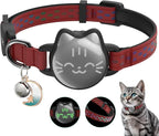 typecase Waterproof Airtag Cat Collar, Breakaway, Reflective Fish Pattern, Lightweight, Hidden Airtag Holder, GPS Tracker - Cats, Kittens (9-13")