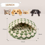 Dog Beds for Small Dogs, Cat Bed Cave, Washable Cute Cat Bed, Cozy Nook Pet Bed for Dogs or Cats, Anti-Slip Puppy Bed Fits up to 5 lbs Pets(Green, 16" x 16")