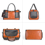 Dog Soft-Sided Carriers Pet Carrier for Small Dogs Cats, Fashion PU Leather Small Dog Carrier Pet Purse, Airline Approved Travel Pet Carrier for Puppy Kitten Small Animals