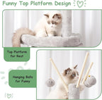 Cat Tree, Multi-Level Cat Tower for Indoor Cats, Cat Condo with Cat Scratching Post and Board, Cat Hammock, Light Gray GCT011W