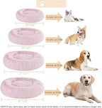 WNPETHOME Calming Dog Bed for Large Dogs, Anti-Anxiety Donut Pet Bed, Fluffy Faux Fur Plush Pet Beds，Warming Cozy Soft Round Lagre Dog Bed for Large Jumbo Dogs, Cat Cuddler Cushion Bed