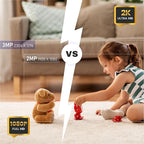 2K Pan/Tilt Indoor WiFi Security Camera with Motion Detection & Auto Tracking, Night Vision, 2-Way Audio, Siren, SD/Cloud Storage (1, Black)