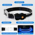PcEoTllar Light up Dog Collars Rechargeable, LED Dog Collar Night Walking, Waterproof Flashing Glow in The Dark Dog Collars, Adjustable Dog Lights for Large Small Medium Dogs Blue-m
