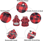 Dog rain Coat Waterproof Raincoat Puppy Jacket with Legs Buttons Zipper Hood Drawstring Fit for Yorkie Terrier Schnauzer Poodle Border Collie Labrador Golden Retriever 8lbs to 80lbs Red S