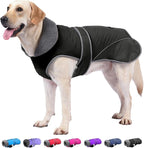 Dogcheer Dog Coat, Christmas Dog Jacket Waterproof Puppy Winter Coat for Cold Weather, Reflective Adjustable Pet Snow Jacket Warm Turtleneck Fleece Sweater for Small Medium Large Dogs - Black, S