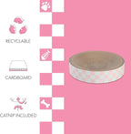 CSR1010E Nelson 20.13" Modern Cardboard Round Bowl Cat Scratcher with Catnip, Strawberry Milkshake