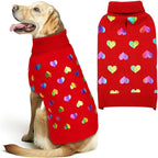KYEESE Dog Sweaters for Large Dogs Colorful Radiant Printing Love Design with Leash Hole Pet Sweater Pet Clothes,XXL