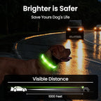 MASBRILL Light Up Dog Collar - RGB LED, Rechargeable, Water-Resistant Glow Up Night Walking Collar for Small to Large Dogs