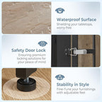 Lyromix 43'' Dog Crate Furniture with 3 Doors, XL Wooden Crate End Table, Heavy Duty Indoor Puppy Cage Kennel for Medium to Large Dogs, Multiple Units Can be Combined