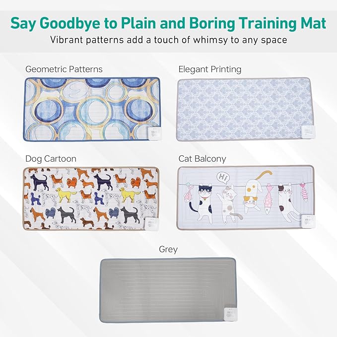 DOGNESS Rechargeable Pet Shock Mat, 31"x15" Safe Cat Repellent Mat Electronic Training Pads Keep Dogs and Cats Off Couch, Bed, Indoor Cat Deterrent Mat (Geometric Patterns)