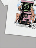 Verdusa Women's Lips Print Graphic Tees Y2k T Shirts Summer Crew Neck Vintage Going Out Tops