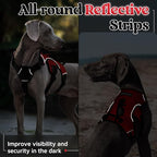 rabbitgoo Escape Proof Dog Harness, Soft Padded Full Body Pet Harness, Reflective Adjustable No Pull Vest with Lift Handle and Leash Clip for Large Dogs Walking Hiking Training, XL, Red