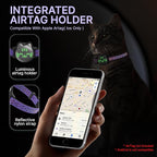 Waterproof Airtag Cat Collar, Breakaway Cat Airtag Collar with Luminous & Reflective Pattern Strap, Lightweight Kitten Collars for Apple Air tag, Hidden Holder for GPS Tracker - Cats, Kittens (9-13")