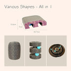 Magic Organ Multiform Scratching Board with Catnip, Foldable Magnetic Assembly Cat Scratch Pad for Outdoor Entertainment, Portable Accordion Cat Scratcher Cardboard with Bell Ball Toy for Indoor Cats