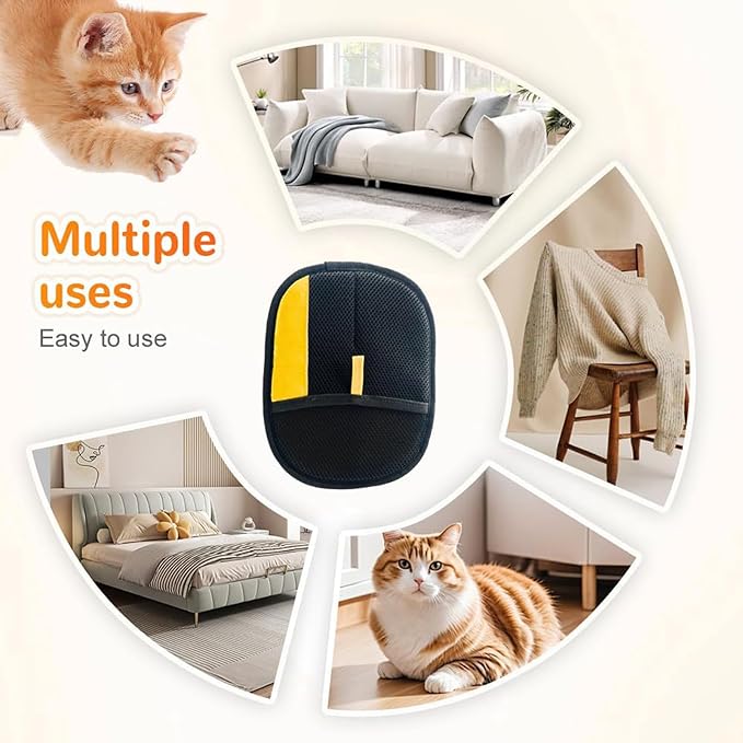Pet Hair Removal Glove for Cats & Dogs, Upgraded Electrostatic Pet Hair Gloves, Reusable Magic Brush Pet Hair Remover Tool for Laundry, Couch, Carpet, Car Seat