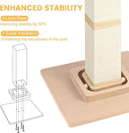 Cat Scratching Post,Heavy Duty and Thicker Scratching Posts for Indoor Cats Adults, Cat Scratcher with Cat Perch, Tall Cat Scratching Post with Bed, Removable Cover, 28 inches