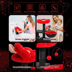 PETEPELA Gothic Cat Tree for Indoor Cats, 31.5'' Small Flower Cat Tower Condo with Sisal Scratching Ramp, Cozy Hammock and Removable Flower Cat Bed Perch for Kittens, Black