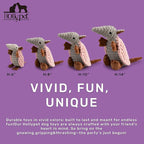 Hollypet Plush Dog Squeaky Toy Stuffed Armadillo Animal Pet Puppy Chew Toys with Clean Teeth for Small Medium Large All Breed Sizes Dogs, Light Pink, 8 in