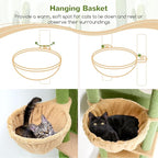 Globlazer Sturdy Cat Tree, 68-inch Large Cat Tower for Indoor Adult Cats 20 lbs Heavy Duty Cat Tree for Big Cats with Extra Large Platform, 5 Scratching Post, S68, Green