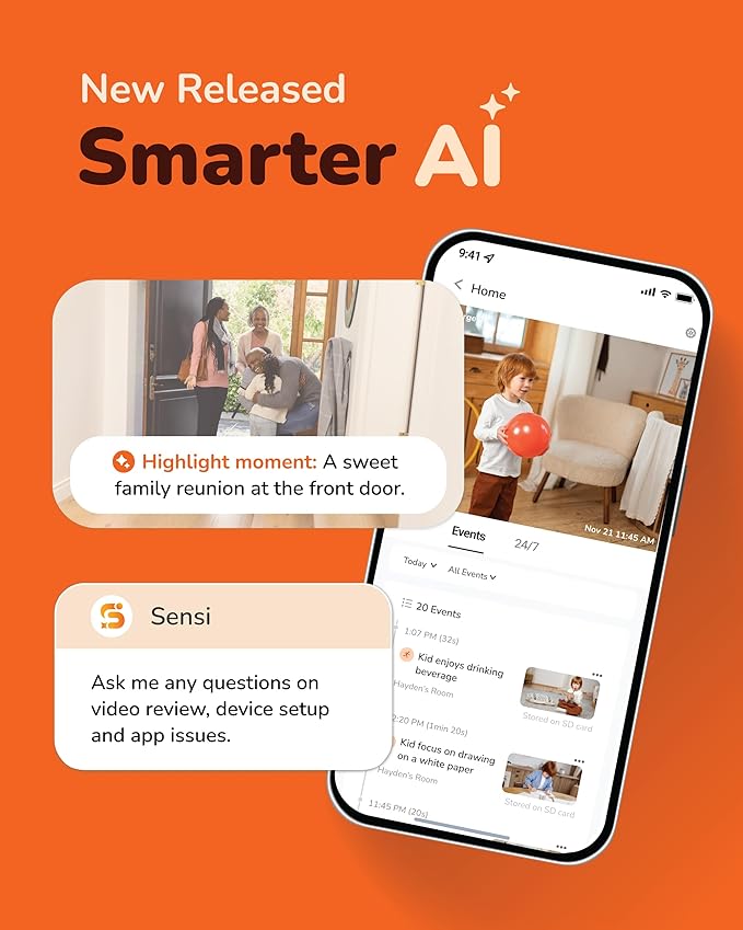 Sensforge 2.5K Solar Powered Outdoor Battery Camera, Smart AI Detection, 5W Solar Panel, Spotlight & Color Night Vision, Dual-Band WiFi (2.4/5GHz), 32GB SD Card, IP65 Weatherproof, No Fees